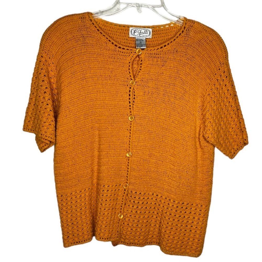 Vintage‎ P' Galli Designs Crochet Cardigan Sweater